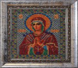 Оформление вышивки бисером в багет. "Богородица Умягчение Злых Сердец" (икона, Радуга бисера, B-154).