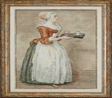 Оформление вышивки в багет. "La Belle Chocolatière", Liotard ("Прекрасная Шоколадница", Лиотар).