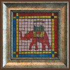 Мозаичная картина "Индийский слон". 25х25 см.