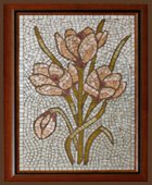 Мозаичная картина "Утренние крокусы". 44х29 см. (без рамы)